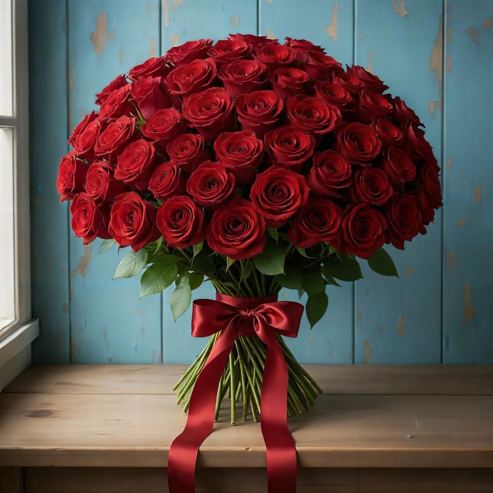 Букет Красные розы Блэк Меджик в Локомотивный