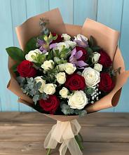 Букет цветов из:  Розы и Альстромерии в Локомотивный