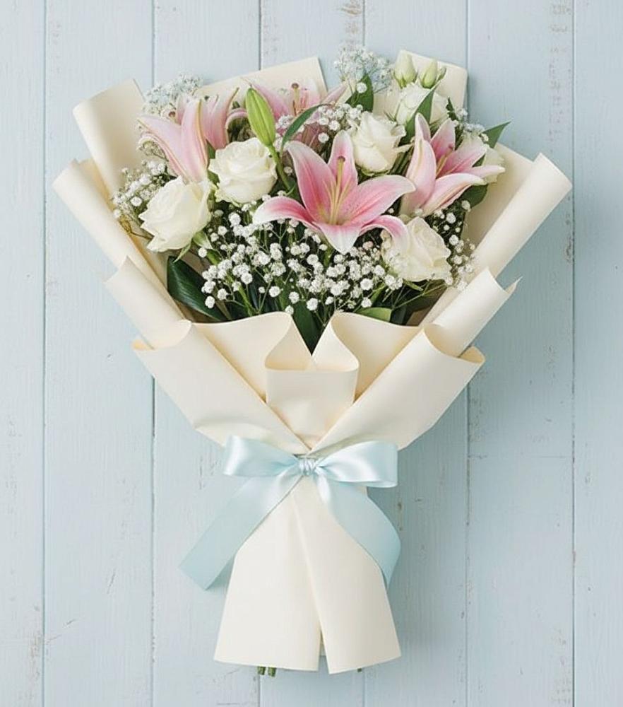 Букет цветов из: Лилии в Локомотивный