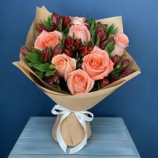 Букет цветов из:  Розы и Альстромерии в Локомотивный