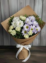 Букет цветов из:  Хризантемы и Розы #REPLACE_PRED# Локомотивный