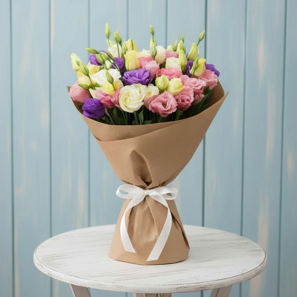 Букет цветов из: Лизиантусы в Локомотивный