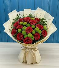 Букет цветов из:  Розы и Хризантемы #REPLACE_PRED# Локомотивный