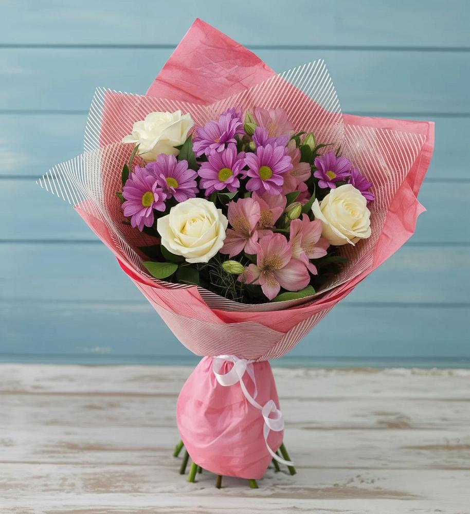 Букет цветов из: Герберы в Локомотивный