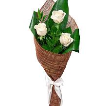 Букет 3 белые розы #REPLACE_PRED# Локомотивный